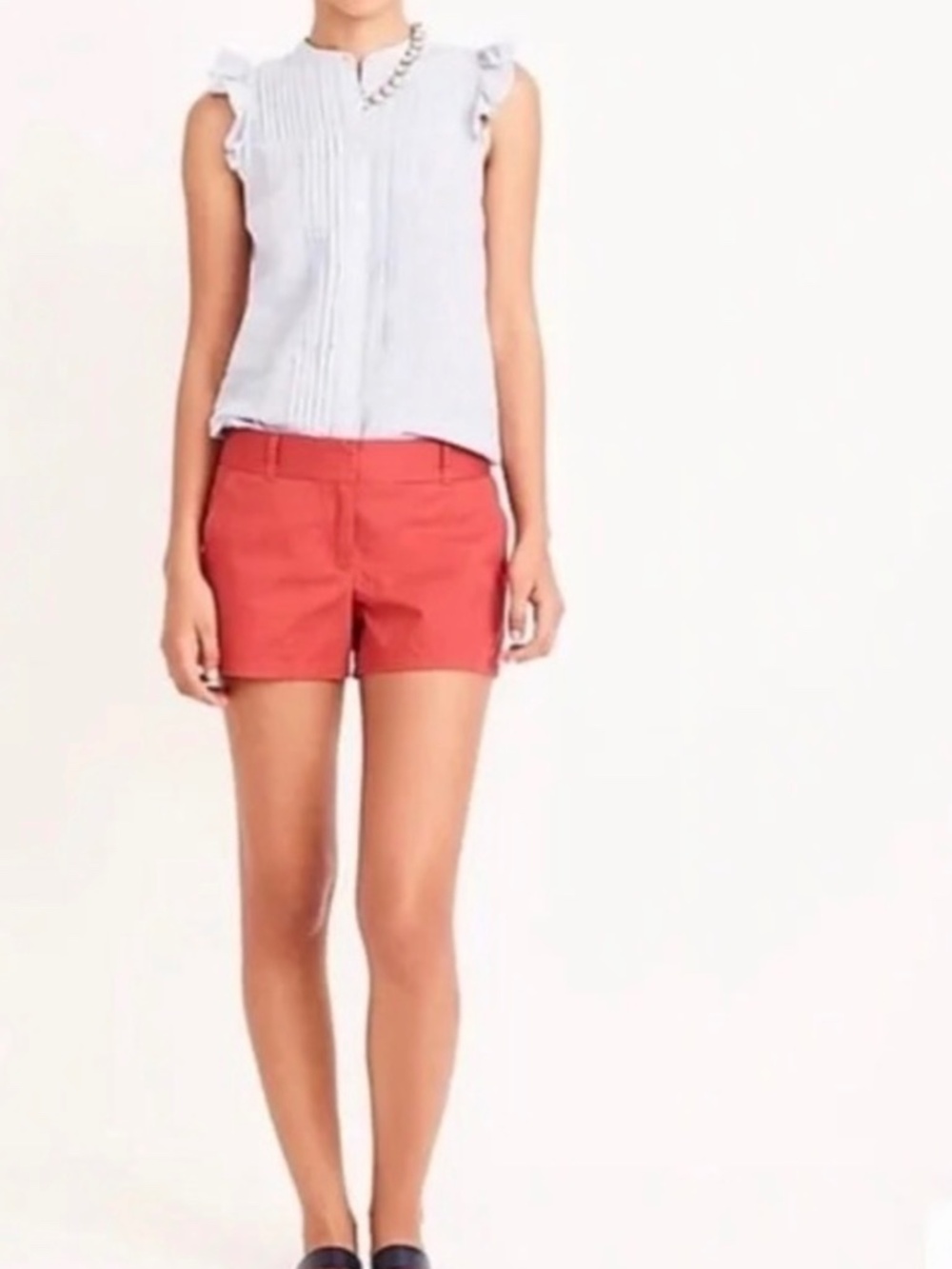 J Crew Classic Washed Red Cotton Chino 4” Inseam Shorts SZ 4